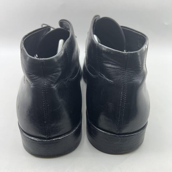 Gucci Chukka Boots Men Size 13 Black Leather Vintage Plain Toe Lace Up Mid Shoes - Picture 4 of 10